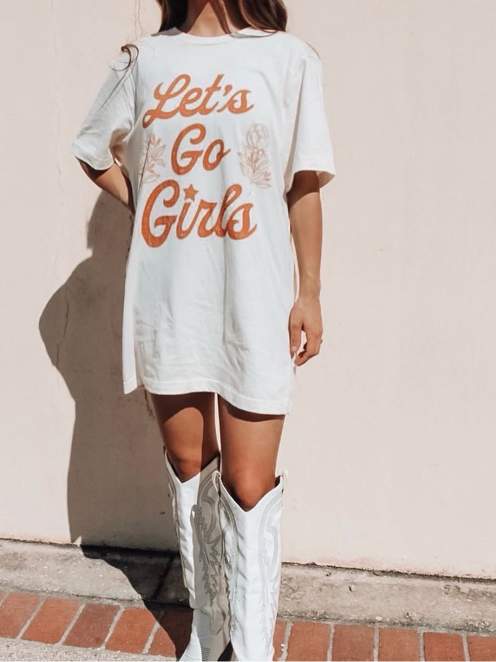 Let's Go Girls Graphic Oversized Cotton Tee